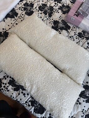 Amazon Sequin Accent Pillows - Cream Sparkle Set of 2